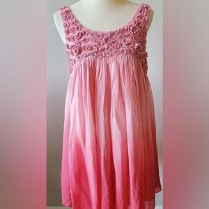 Betsey Johnson Pink Ombré Floral Babydoll dress Size 4. NWT